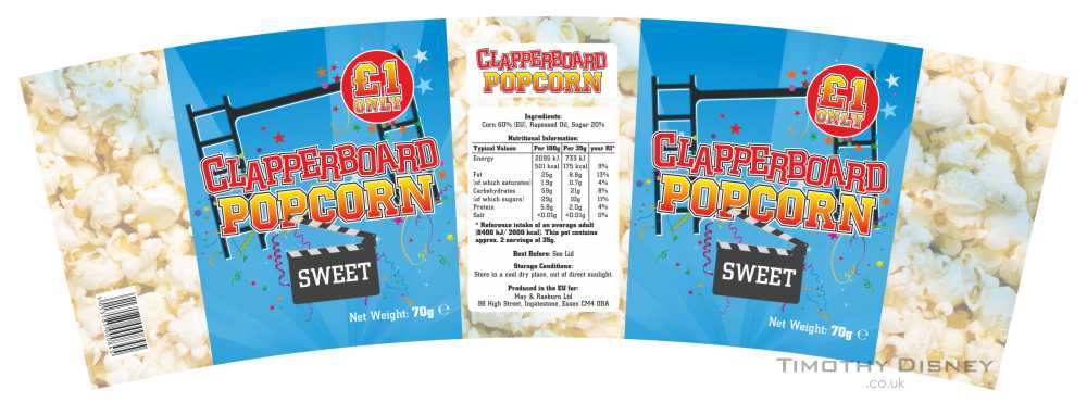 Clapperboard Popcorn Tub Design
