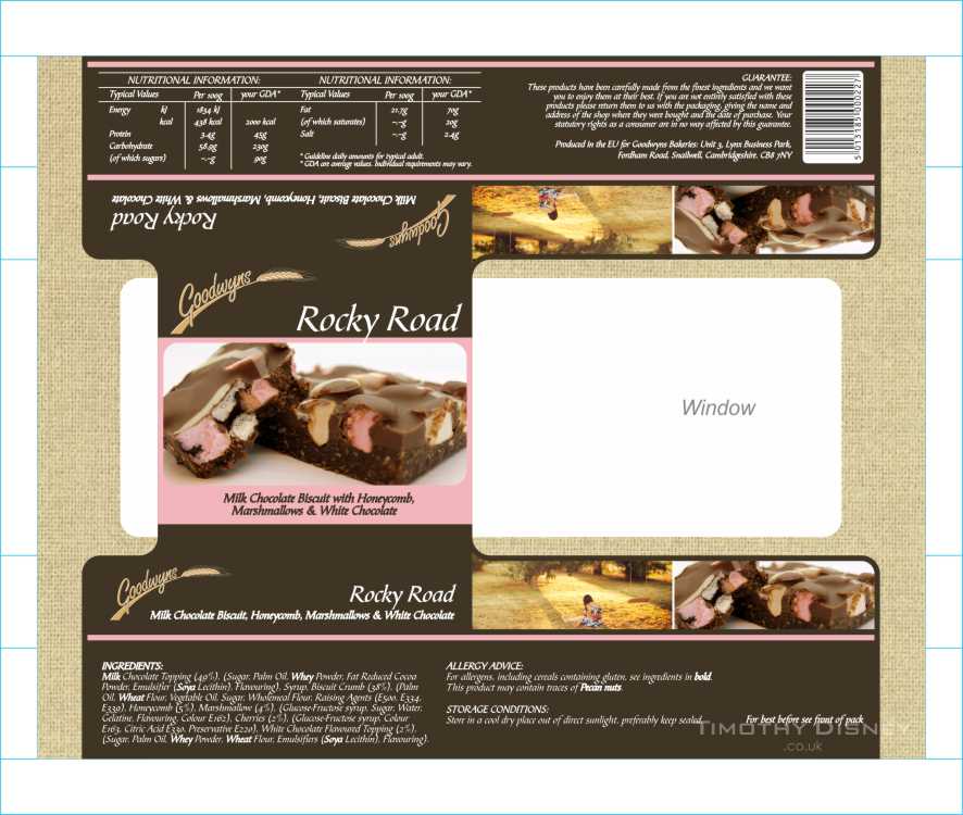 Goownyns Rocky Road Packaging Layout Design