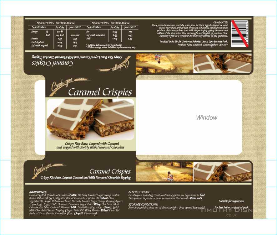 Goownyns Caramel Crispies Packaging Layout Design