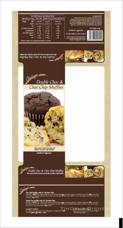 Goownyns Choc Chip Mufins Packaging Layout Design