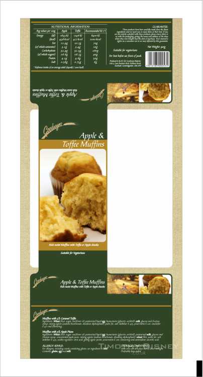 Goownyns Apple & Toffee Muffins Packaging Layout Design